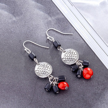 Vintage Fashion Earrings for Women Dangle Silver Color Alloy Fish Pendant Wholesale Drop Earring Jewelry Statement 2021 Hotsale daiiibabyyy